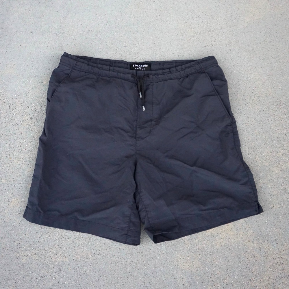 Pacsun x Playboy Men's‎ Swim Trunks Size Small Black Drawstrings Lightweight